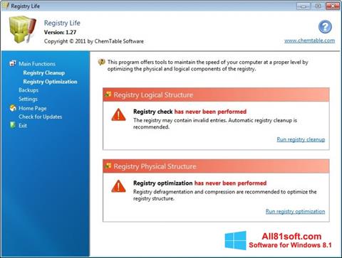 Capture d'écran Registry Life pour Windows 8.1