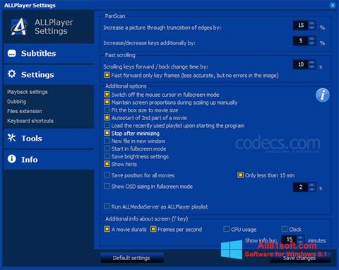 Capture d'écran ALLPlayer pour Windows 8.1