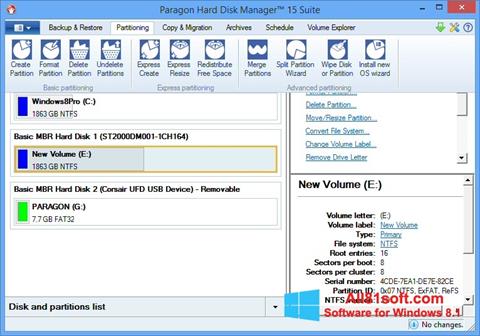 Capture d'écran Paragon Hard Disk Manager pour Windows 8.1
