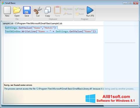 Capture d'écran Small Basic pour Windows 8.1