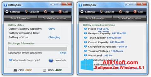 Capture d'écran BatteryCare pour Windows 8.1