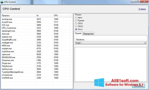 Capture d'écran CPU-Control pour Windows 8.1