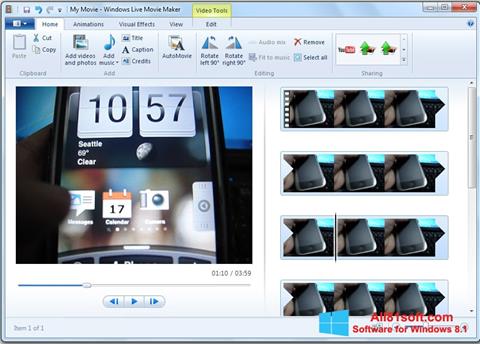 Capture d'écran Windows Live Movie Maker pour Windows 8.1