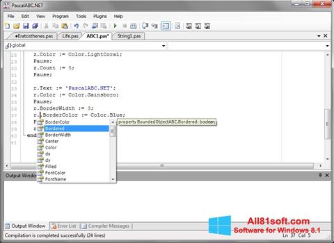 Capture d'écran Pascal ABC pour Windows 8.1