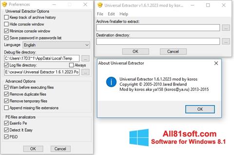 Capture d'écran Universal Extractor pour Windows 8.1