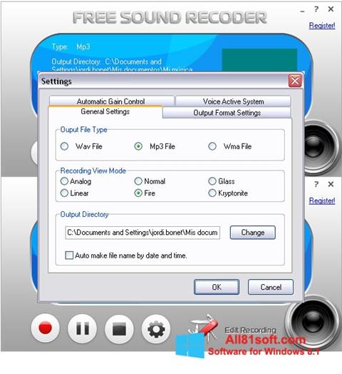 Capture d'écran Free Sound Recorder pour Windows 8.1