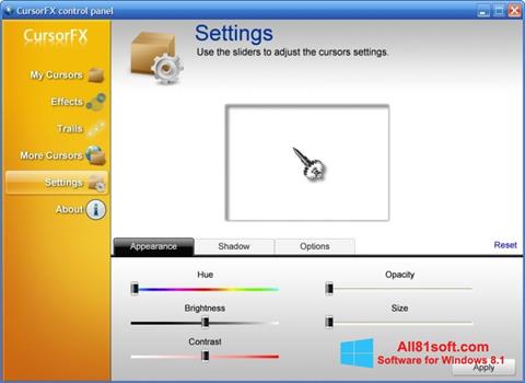 Capture d'écran CursorFX pour Windows 8.1