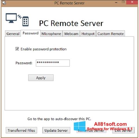 Capture d'écran PC Remote Server pour Windows 8.1