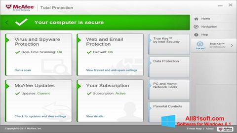 Capture d'écran McAfee Total Protection pour Windows 8.1