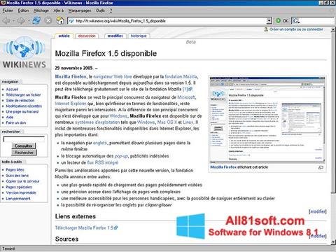 Capture d'écran Mozilla Firefox pour Windows 8.1