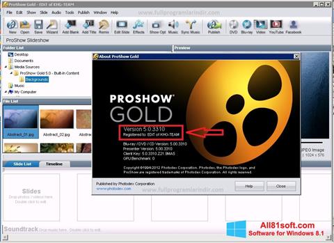 Capture d'écran ProShow Gold pour Windows 8.1