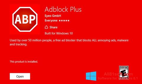 Capture d'écran Adblock Plus pour Windows 8.1