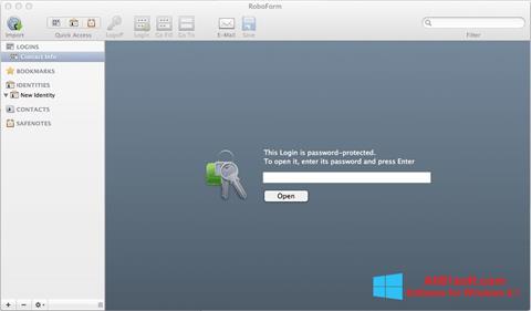 Capture d'écran RoboForm pour Windows 8.1