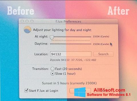 Capture d'écran F.lux pour Windows 8.1