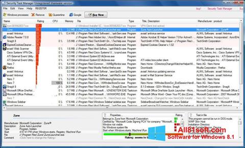 Capture d'écran Security Task Manager pour Windows 8.1