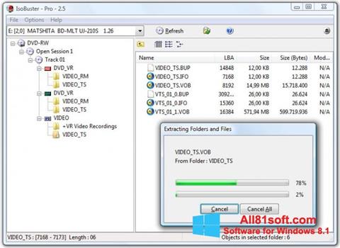 Capture d'écran IsoBuster pour Windows 8.1