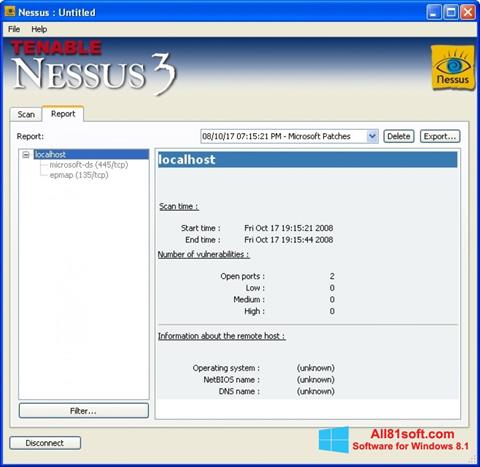 Capture d'écran Nessus pour Windows 8.1