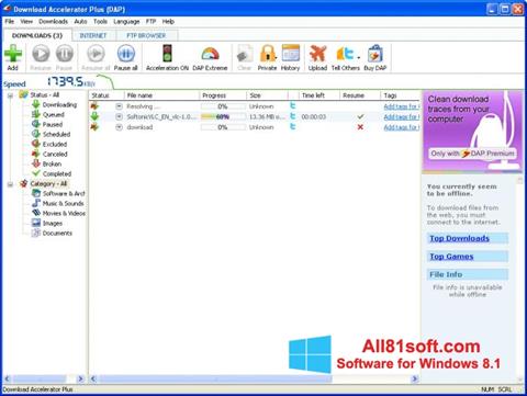 Capture d'écran Download Accelerator Plus pour Windows 8.1