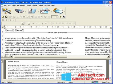 Capture d'écran CuneiForm pour Windows 8.1