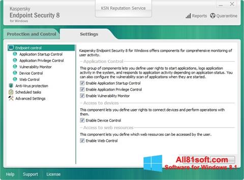 Capture d'écran Kaspersky Endpoint Security pour Windows 8.1