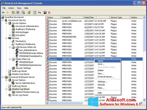 Capture d'écran DeviceLock pour Windows 8.1