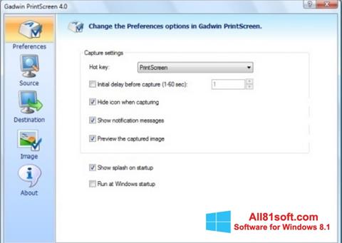 Capture d'écran Gadwin PrintScreen pour Windows 8.1