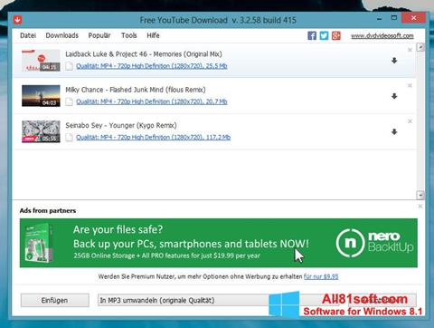 Capture d'écran Free YouTube Download pour Windows 8.1