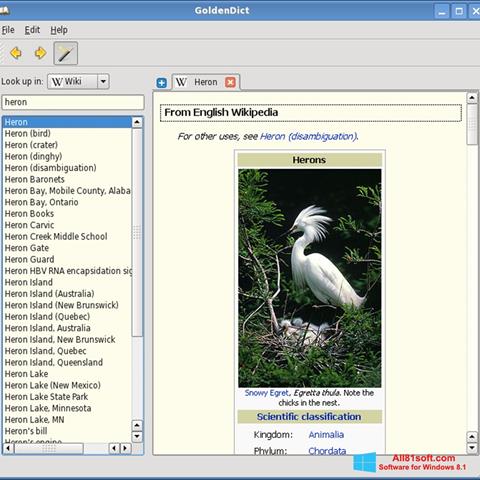 Capture d'écran GoldenDict pour Windows 8.1