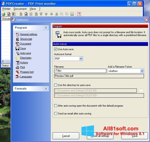 Capture d'écran PDFCreator pour Windows 8.1