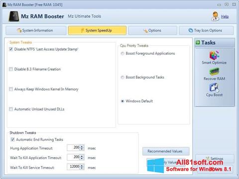 Capture d'écran Mz RAM Booster pour Windows 8.1