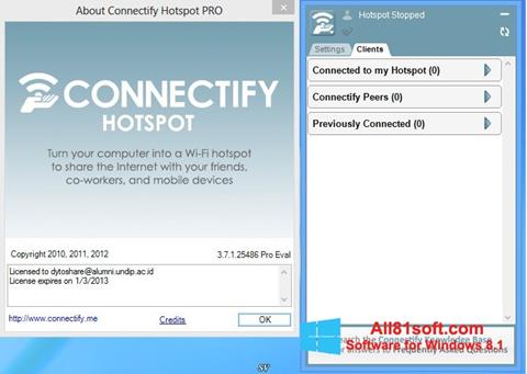 Capture d'écran Connectify Hotspot pour Windows 8.1