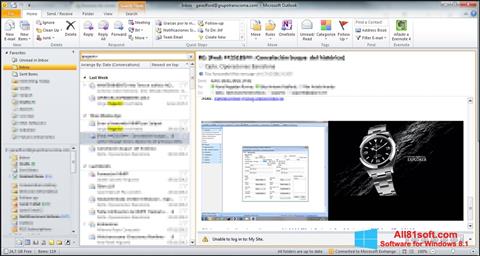 Capture d'écran Microsoft Outlook pour Windows 8.1