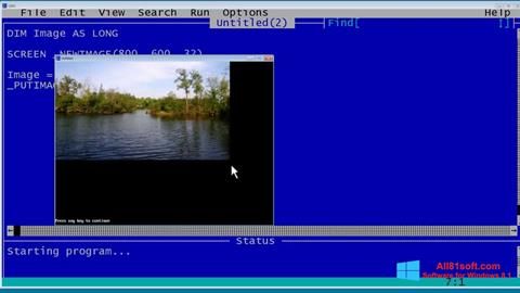 Capture d'écran QBasic pour Windows 8.1