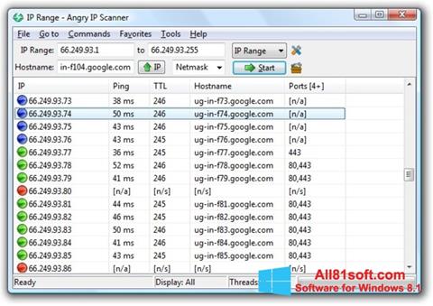 Capture d'écran Angry IP Scanner pour Windows 8.1