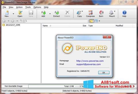 Capture d'écran PowerISO pour Windows 8.1