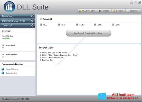 Capture d'écran DLL Suite pour Windows 8.1