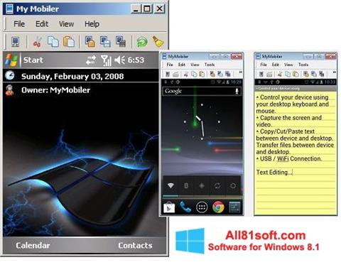 Capture d'écran MyMobiler pour Windows 8.1