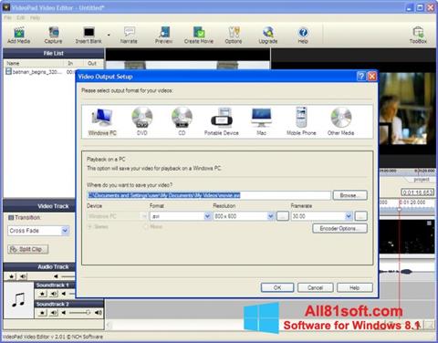 Capture d'écran VideoPad Video Editor pour Windows 8.1