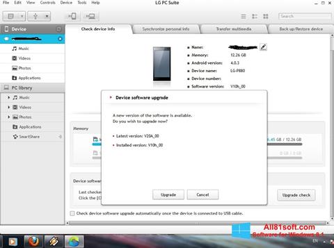Capture d'écran LG PC Suite pour Windows 8.1