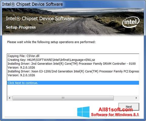 Capture d'écran Intel Chipset Device Software pour Windows 8.1