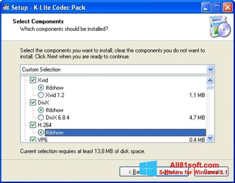 Capture d'écran K-Lite Codec Pack pour Windows 8.1