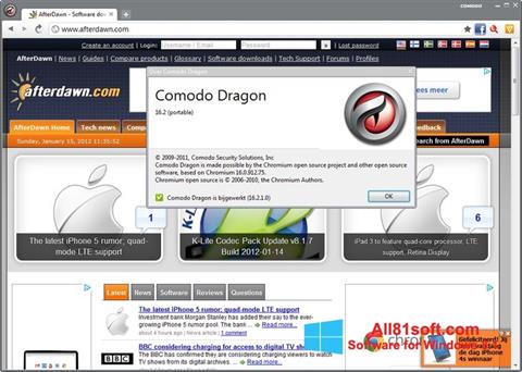 Capture d'écran Comodo Dragon pour Windows 8.1