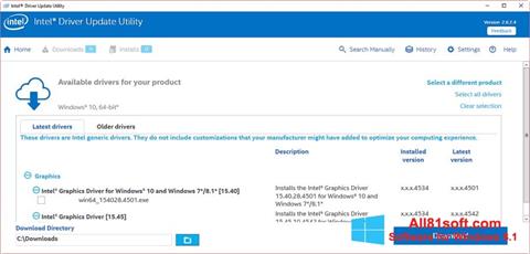 Capture d'écran Intel Driver Update Utility pour Windows 8.1
