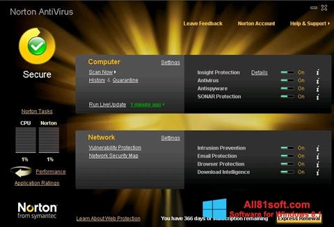 Capture d'écran Norton AntiVirus pour Windows 8.1