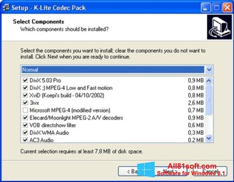 Capture d'écran K-Lite Mega Codec Pack pour Windows 8.1