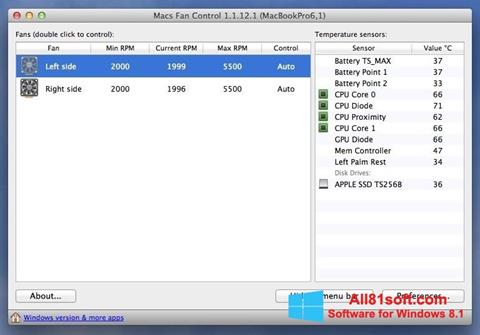 Capture d'écran Macs Fan Control pour Windows 8.1