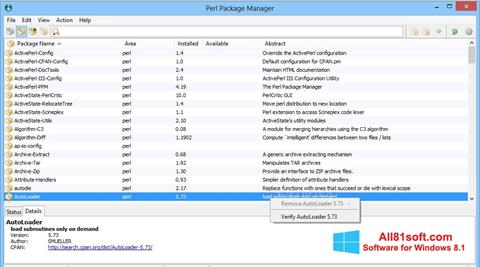 Capture d'écran ActivePerl pour Windows 8.1