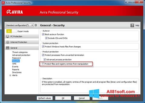 Capture d'écran Avira Professional Security pour Windows 8.1