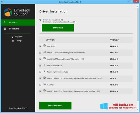 Capture d'écran DriverPack Solution pour Windows 8.1