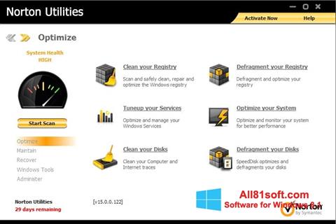 Capture d'écran Norton Utilities pour Windows 8.1